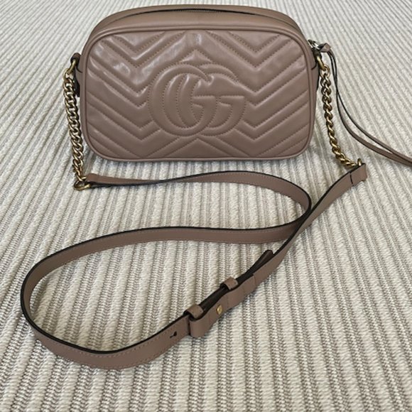 GUCCI GG Marmont Small Matelasse Shoulder Bag and Zip Wallet - Porcelain Rose - Picture 3 of 11